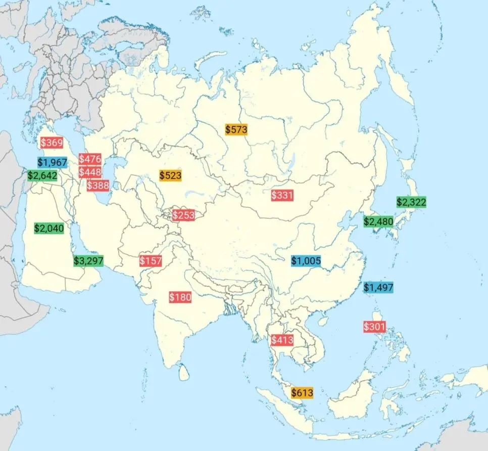 아시아 지도 2023