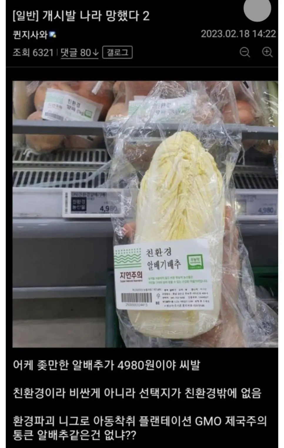 알배추 보고 충격에 빠진 디시인.jpg