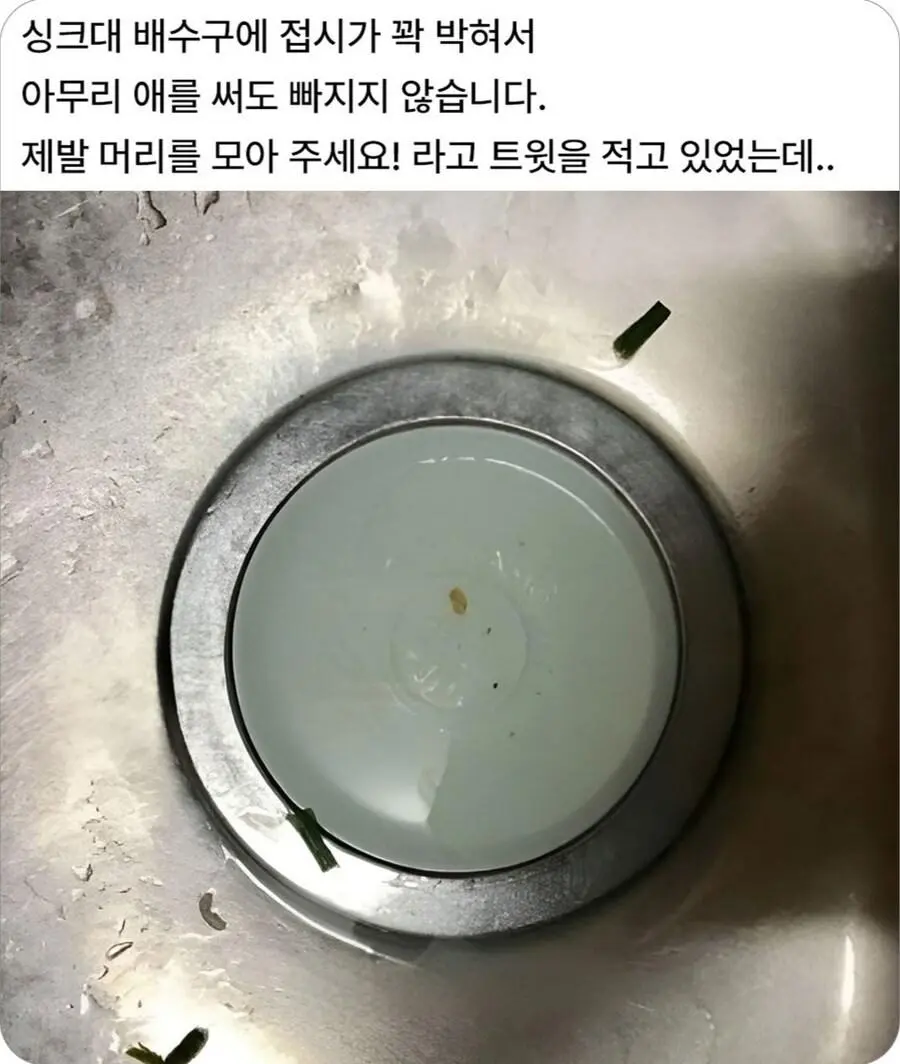 싱크대 배수구에 낀 접시 빼는 방법.jpg | mbong.kr 엠봉