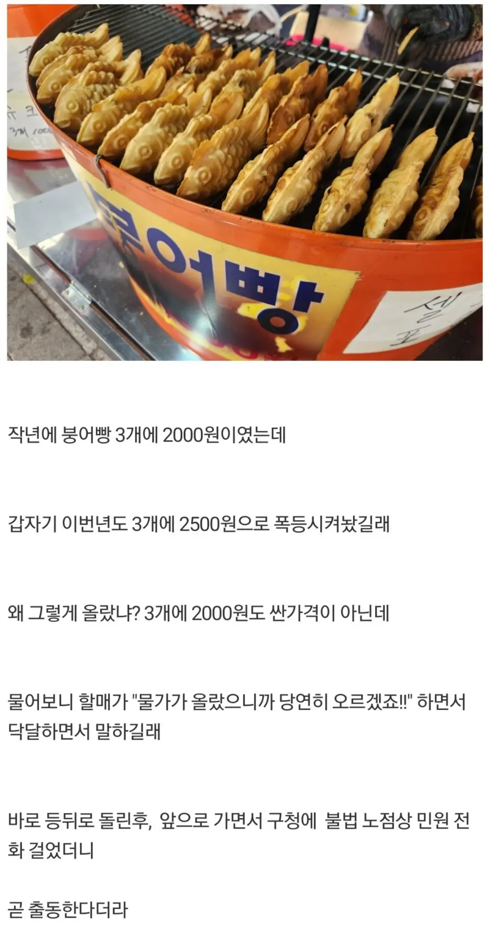 구청에 붕어빵 노점 신고해버렸다는 사람...jpg | 인스티즈