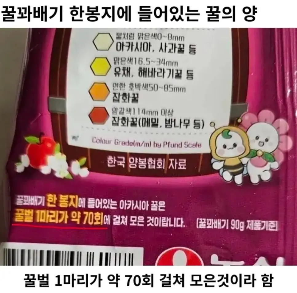꿀꽈배기 한봉지에 들어있는 꿀의 양 | mbong.kr 엠봉