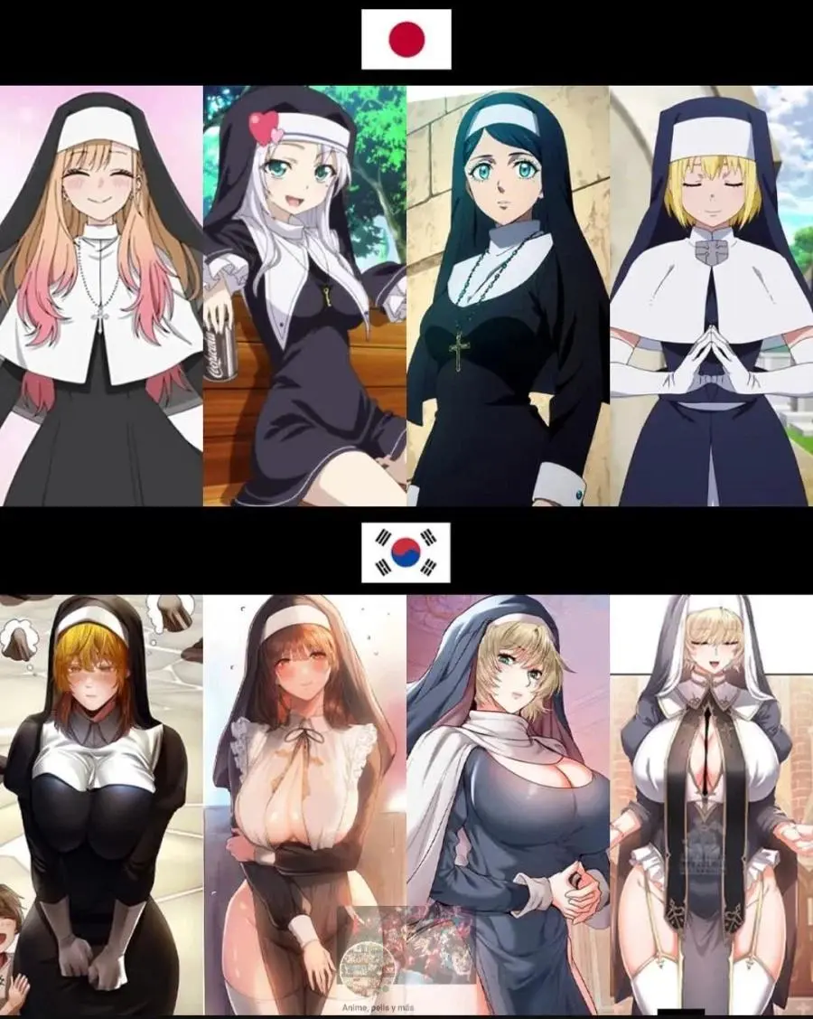 일본만화 수녀 vs 한국만화 수녀 | mbong.kr 엠봉