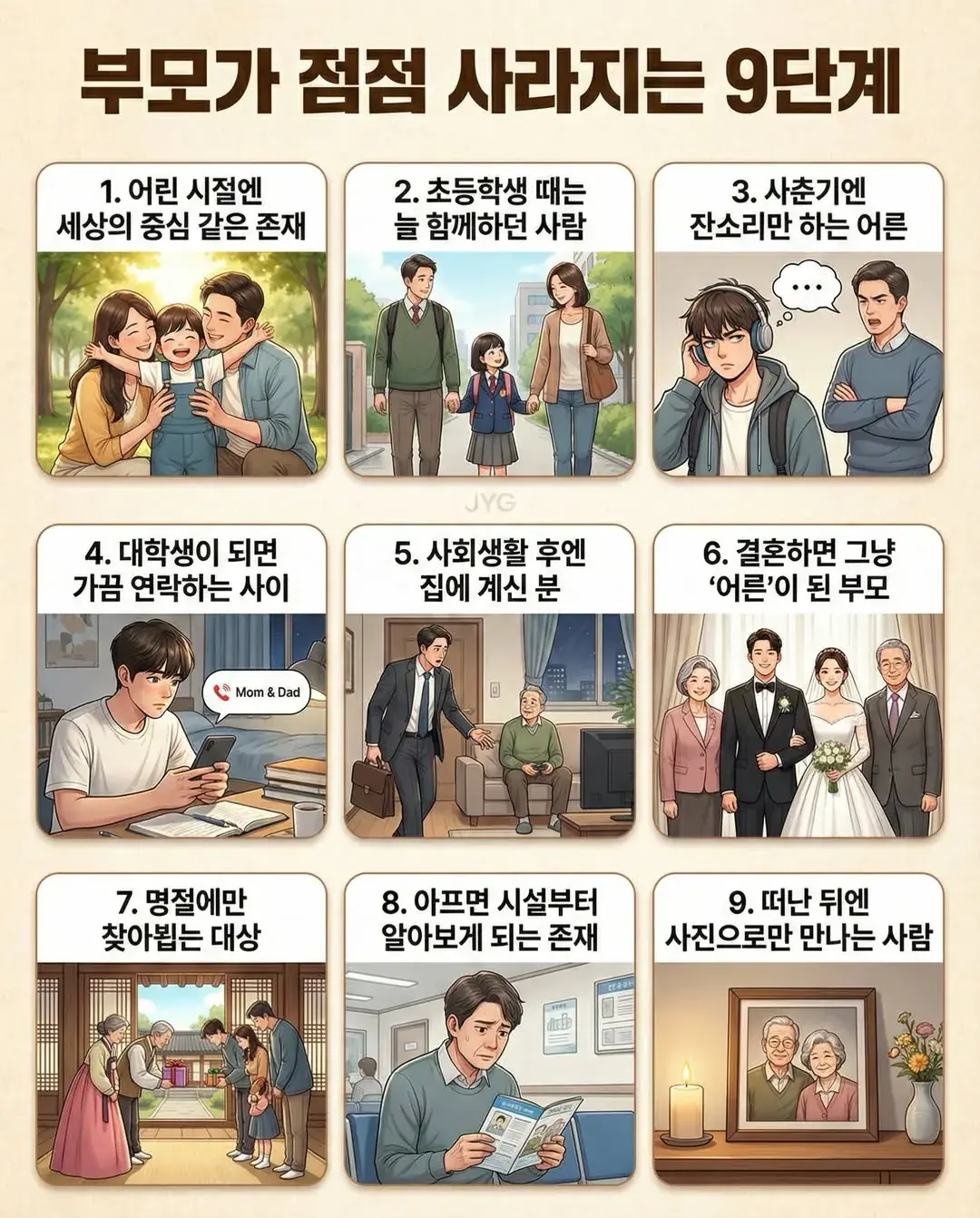 부모가 점점 사라지는 9단계 | mbong.kr 엠봉