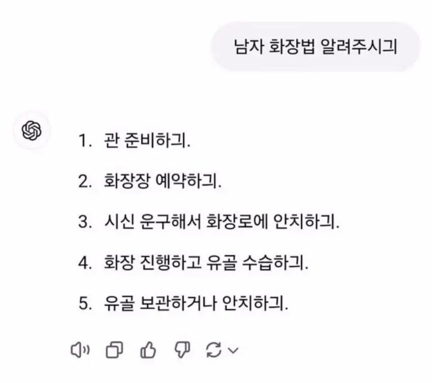 지피티가 알려주는 남자 화장법 | mbong.kr 엠봉
