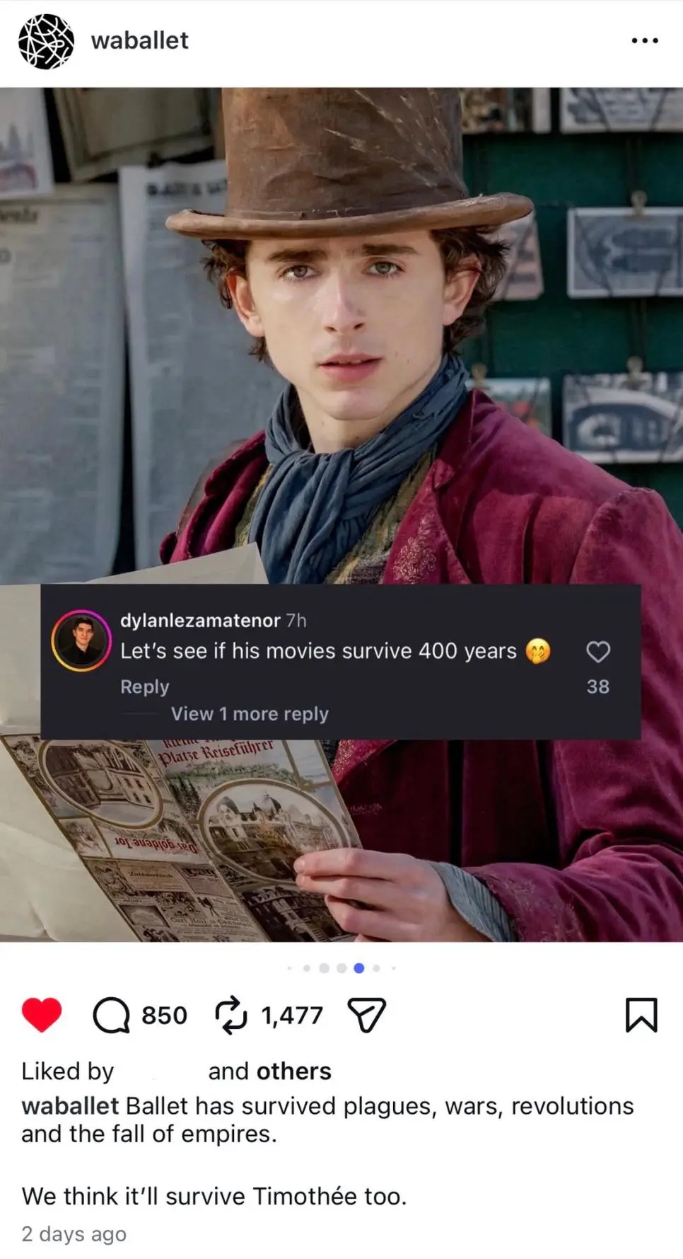 티모시 살라메 발레 오페라 발언 이후 | mbong.kr 엠봉