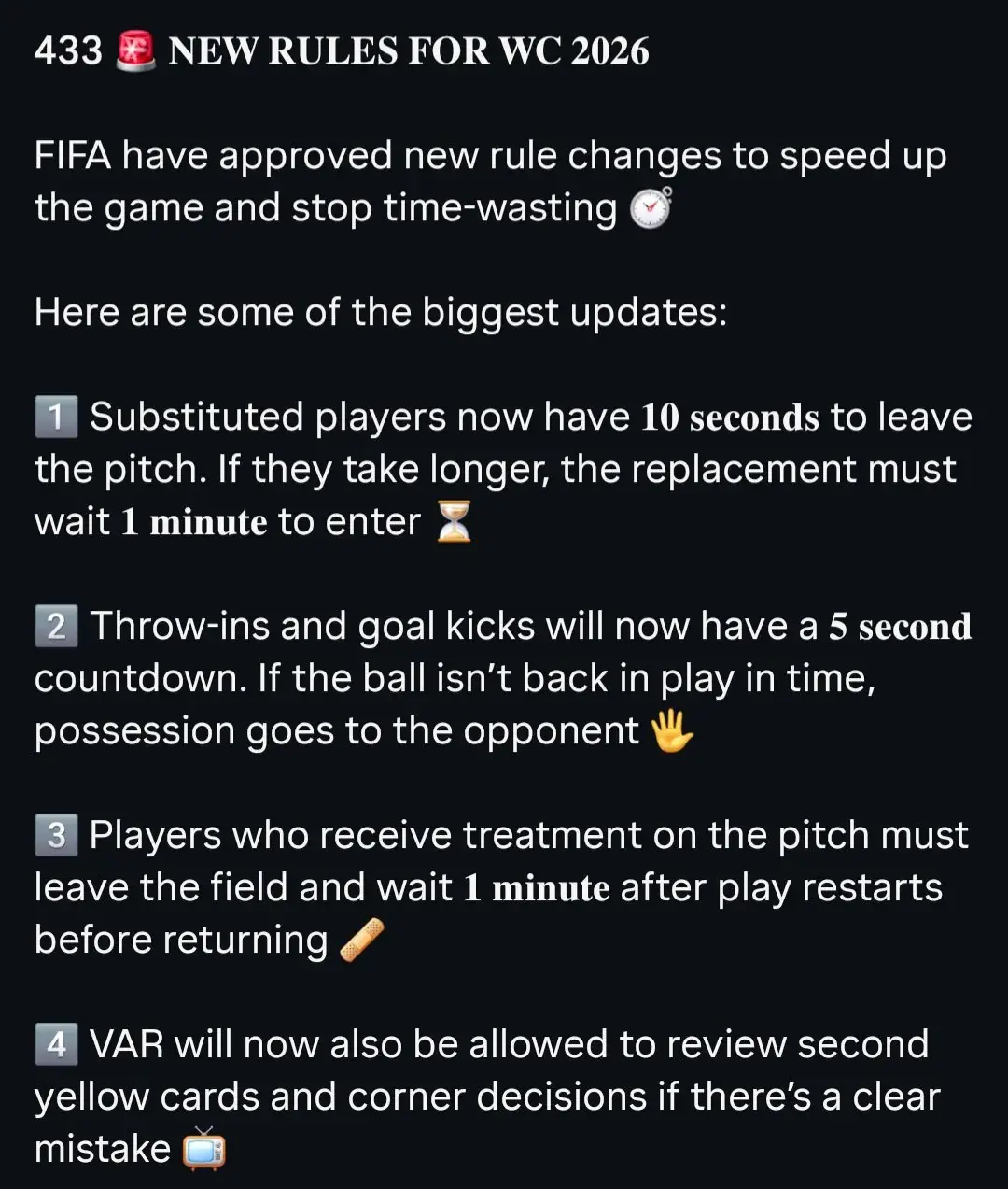 올해 월드컵에 도입되는 신규 규칙 | mbong.kr 엠봉