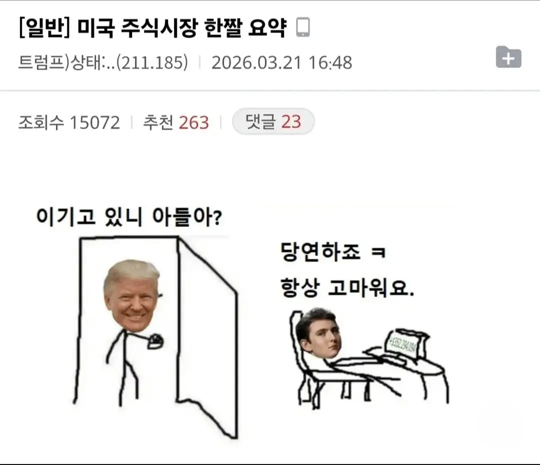 미국 주식시장 한짤 요약ㅋㅋㅋㅋ | mbong.kr 엠봉