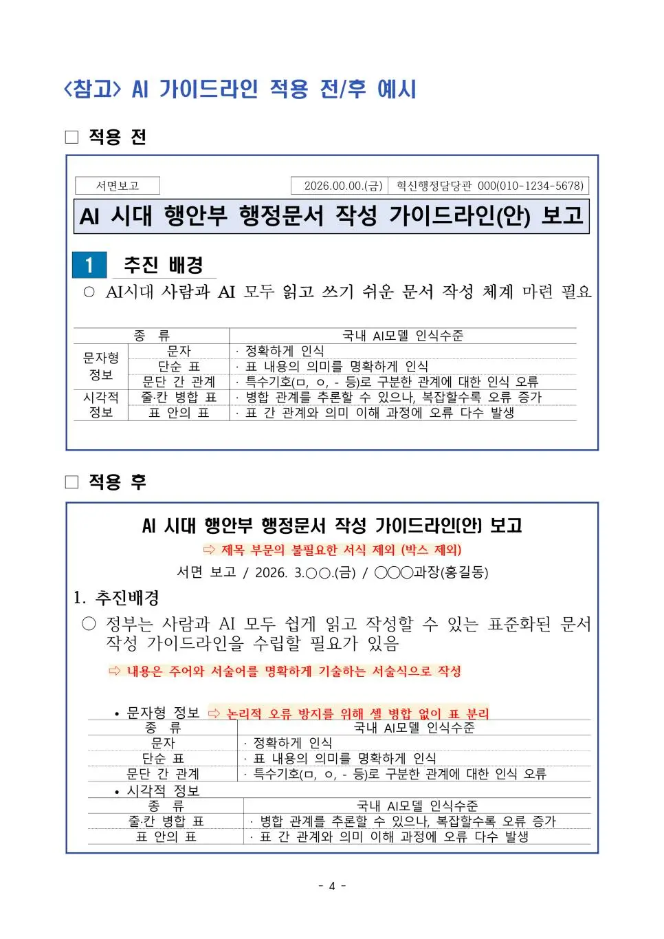 정부 보고서 서식이 AI가 읽기 쉽게 바뀜 | mbong.kr 엠봉