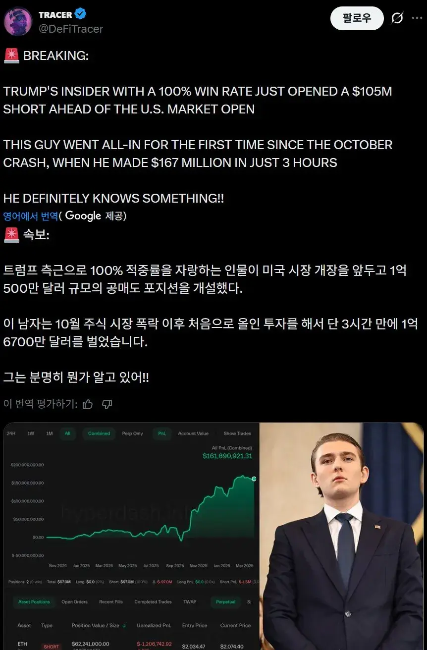 트럼프 측근으로 100% 적중률을 자랑하는 인물이 숏침 | mbong.kr 엠봉