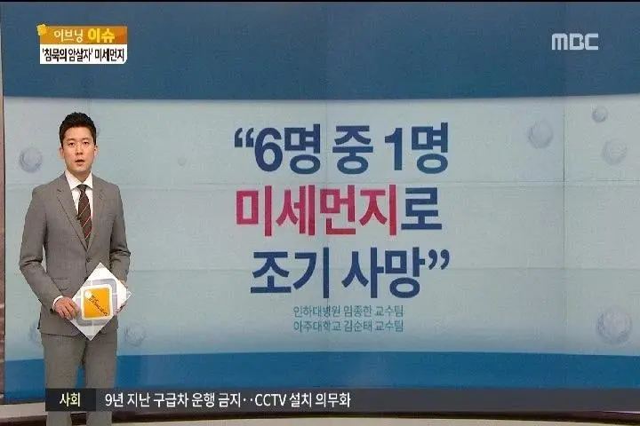 '침묵의 암살자' 미세먼지, 6명 중 1명 사망 | mbong.kr 엠봉