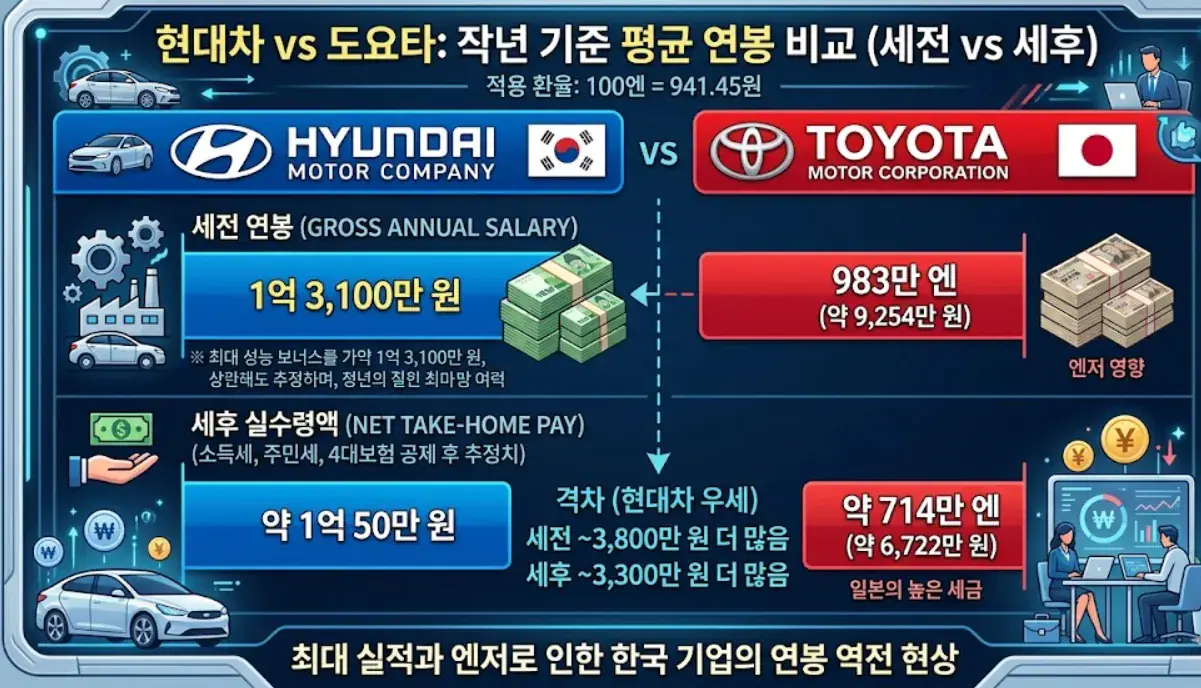 현대차 VS 도요타 연봉 비교 | mbong.kr 엠봉