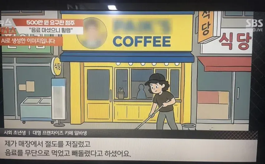 청주 알바생 사건 SBS 보도 화면.JPG | mbong.kr 엠봉