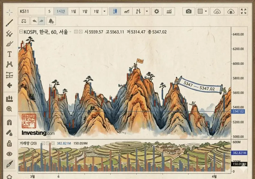 코스피 한달 그래프 무빙 | mbong.kr 엠봉