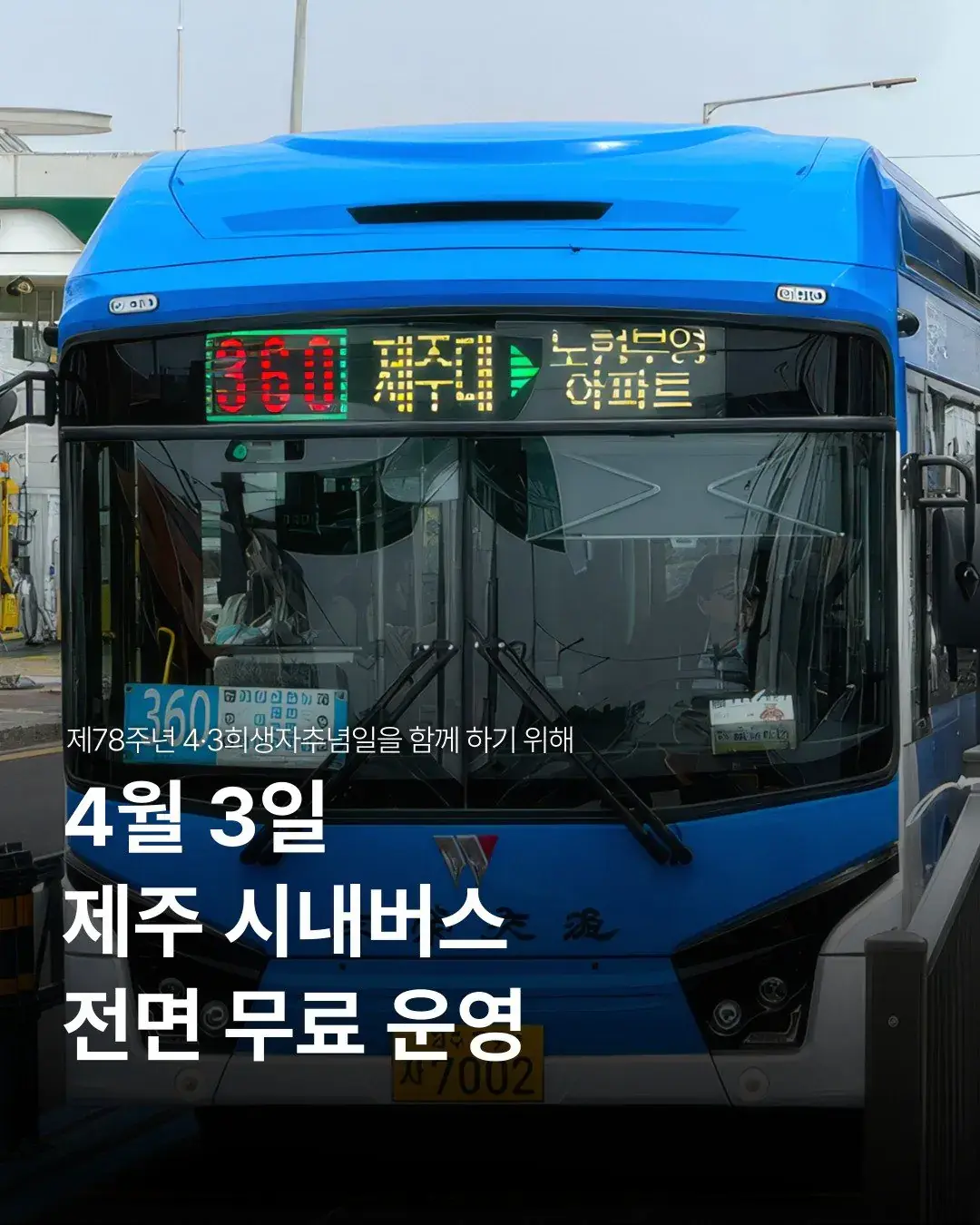 4월 3일 제주 시내버스 전면 무료 운영 | mbong.kr 엠봉