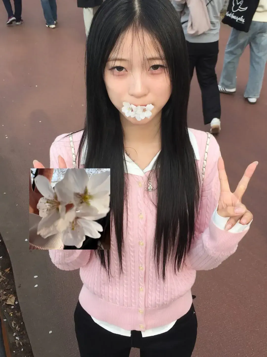 벚꽃 구경 간 최가온 선수 | mbong.kr 엠봉