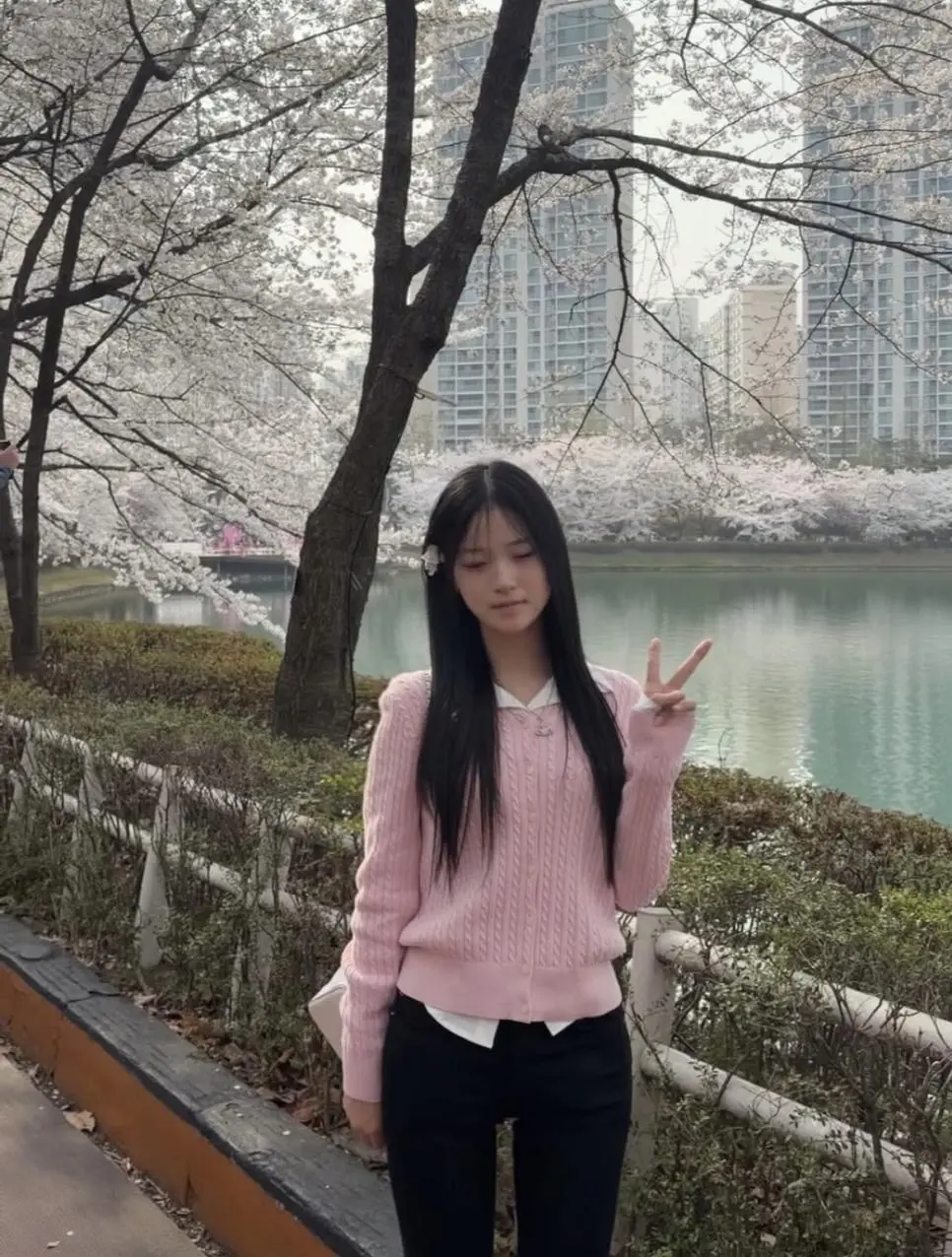 벚꽃 구경 간 최가온 선수 | mbong.kr 엠봉