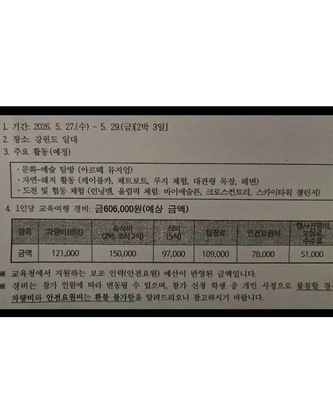 펌) 중3 자녀가 수학여행 비싸서 안 간다고 함 jpg | mbong.kr 엠봉