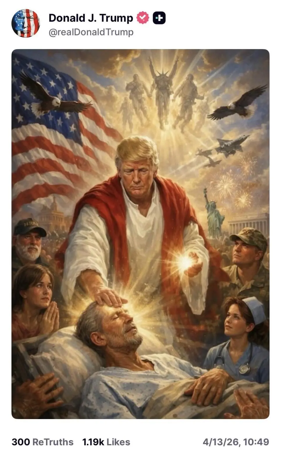 트럼프, 예수 합성 사진 삭제.jpg | mbong.kr 엠봉