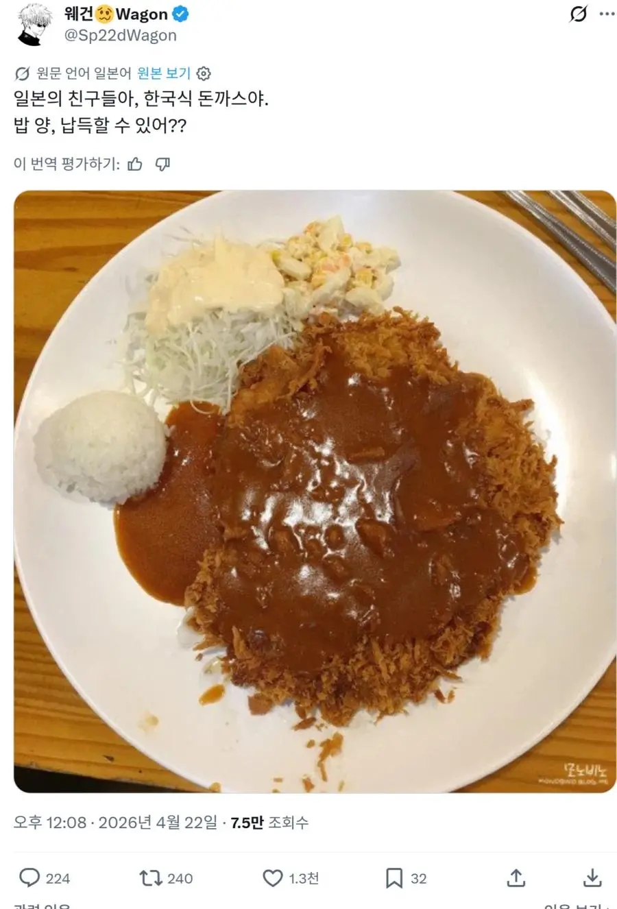 한국 돈까스 밥에 대한 일본인들 반응 | mbong.kr 엠봉