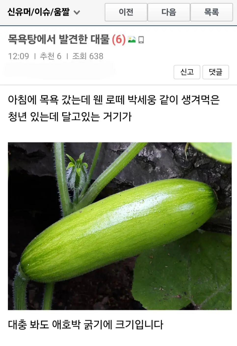 목욕탕에서 발견한 대물에게 치킨 사줌 | mbong.kr 엠봉