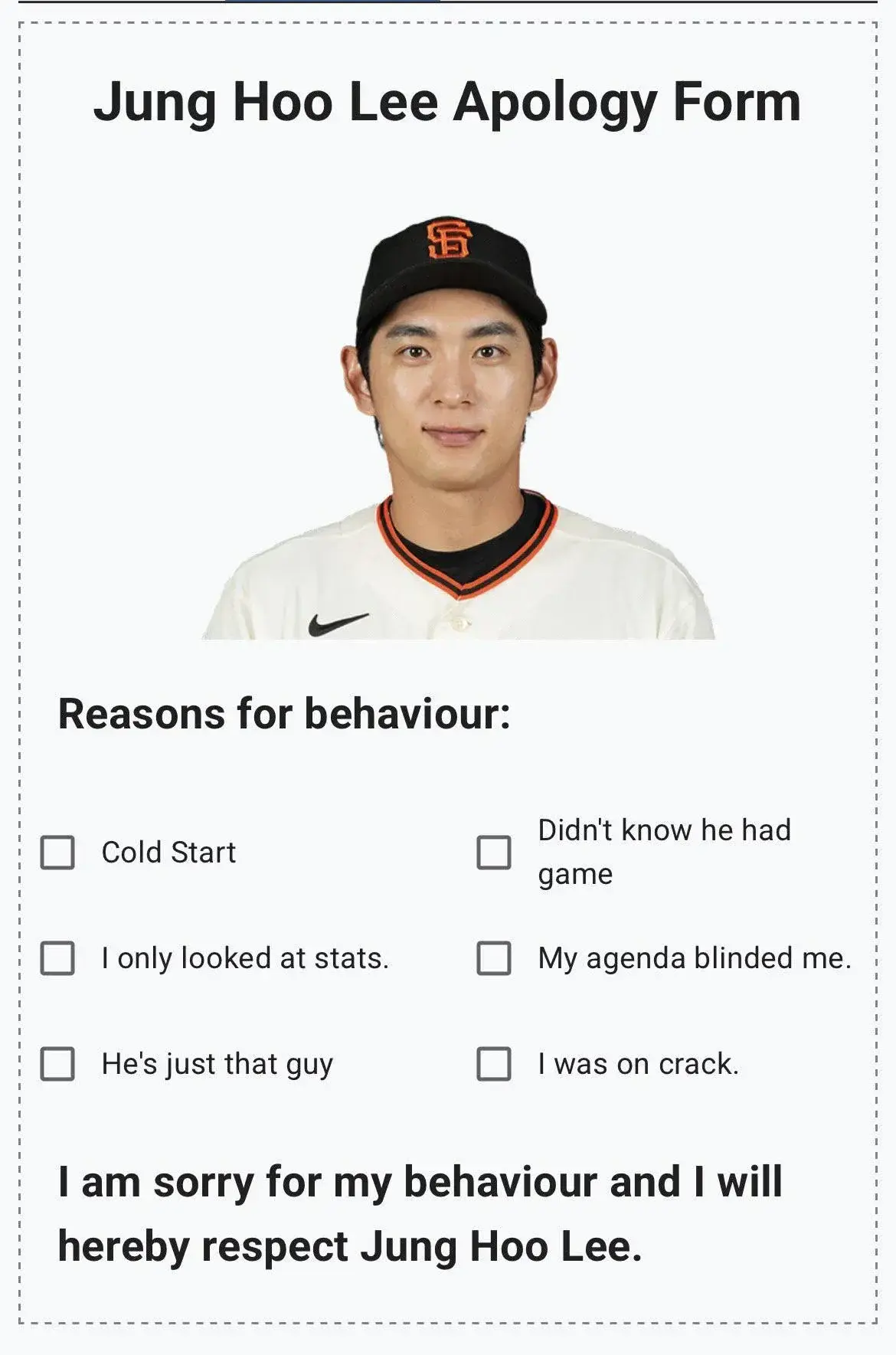 레딧)이정후 사과문 | mbong.kr 엠봉