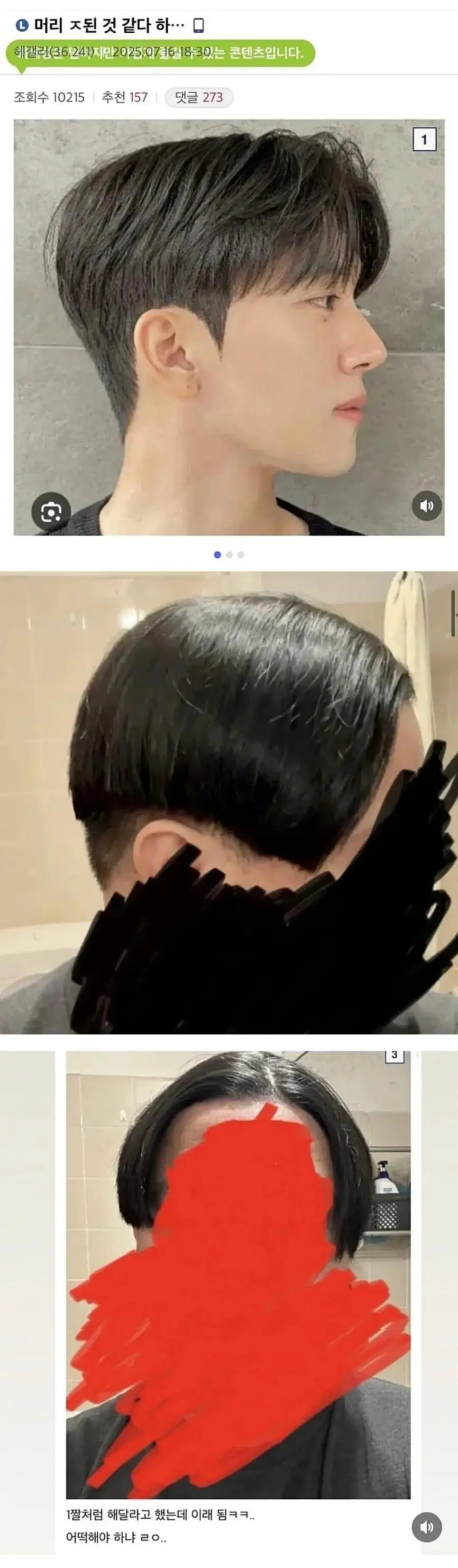 머리 망한 것 같다.jpg | mbong.kr 엠봉