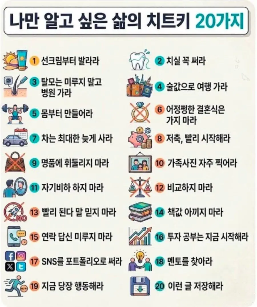 나만 알고 싶어 한다는 삶의 치트키 20개 jpg | mbong.kr 엠봉